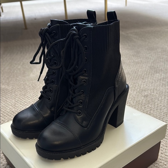 Torrid-Black Lace-Up Ankle Boots - Size 6 1/2 Wide Width - Picture 3 of 6